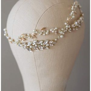 Gold wedding headband